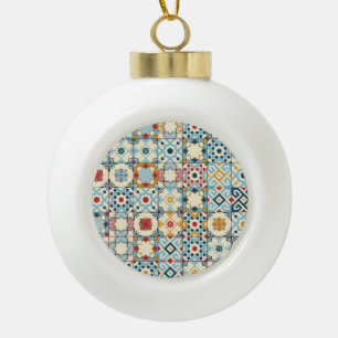 Marokkanische Fliesen, farbenfrohes nahtloses Must Keramik Kugel-Ornament