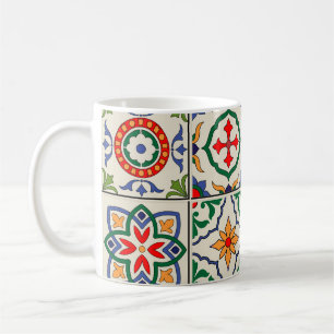 Marokkanische Fliesen: Farbige nahtlose Muster. Kaffeetasse