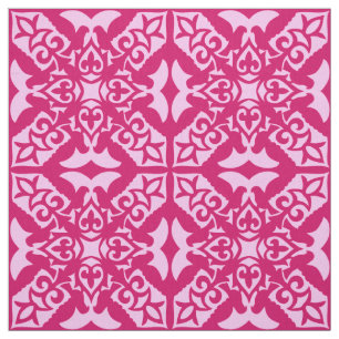 Marokkanische Fliesen - fuchsisch und blassrosa Stoff