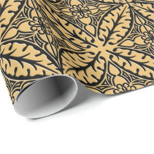 Marokkanische Fliesen - Kameltan und -SCHWARZES Geschenkpapier