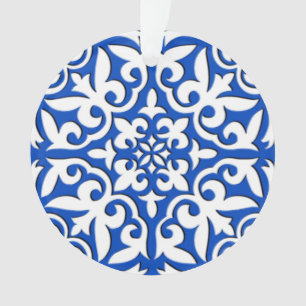 marokkanische Fliesen - Kobaltblau und weiß Ornament