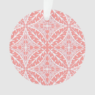 Marokkanische Fliesen - korallenrosa und weiß Ornament