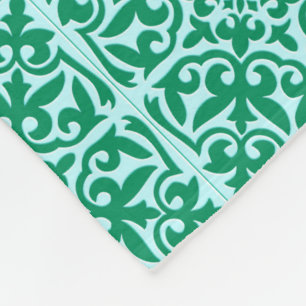 marokkanische Fliesen - türkis und aquatisch Fleecedecke