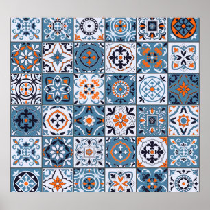 marokkanische Fliesen: Vintage Nahtlose Eleganz Poster