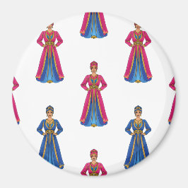 Marokkanische Frau im traditionellen Kleidungsmust Magnet