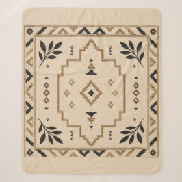Marokkanische geometrische Boho-Beige-Sherpa-Decke Sherpadecke