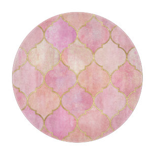 Marokkanische Goldline: Rosa Wasserfarbe Schneidebrett