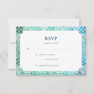 Marokkanische Kachel Muster Antwortkarte RSVP Karte
