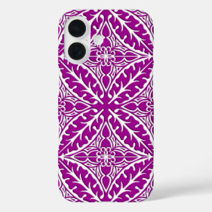 marokkanische Kacheln - Amethyste lila und weiß iPhone 16 Hülle