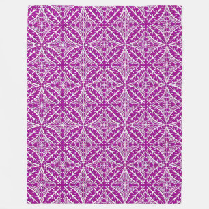 marokkanische Kacheln - Amethyste lila und weiß Fleecedecke
