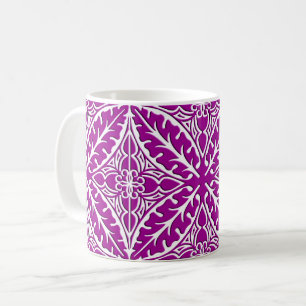 marokkanische Kacheln - Amethyste lila und weiß Tasse