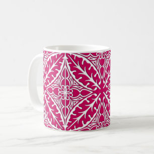 marokkanische Kacheln - magenta und weiß Tasse