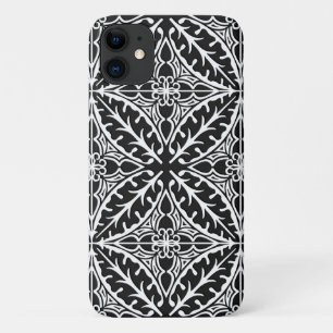 marokkanische Kacheln - schwarz-weiß iPhone 11 Hülle