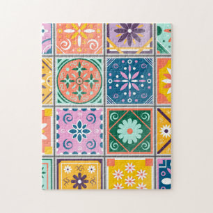 Marokkanische Kunst   Blue & Yellow Zellij Puzzle