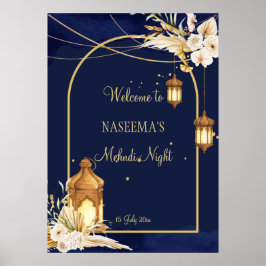 Marokkanische Laternen sternenförmig-goldener Mars Poster