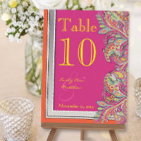 marokkanische Mandarine & Fuchsia Wedding Tischnum