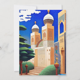 Marokkanische Mosaik blaue grüne Kunst Eid Mubarak Einladung