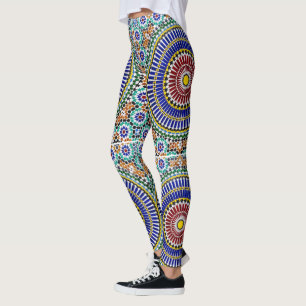 Marokkanische Mosaik Print Leggings