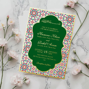 Marokkanische Mosaik-Terrakotta-Steine Islamische Folieneinladung