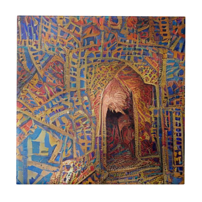 Marokkanische Mosaikkunst Fliese (Vorderseite)