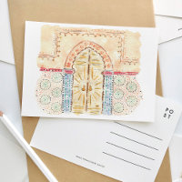 Marokkanische Moschee Doors Wasserfarbene Reise Po