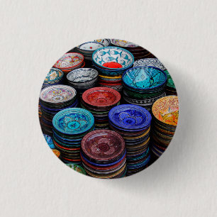 marokkanische Teller auf dem Markt Button