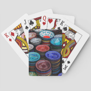 marokkanische Teller auf dem Markt Spielkarten