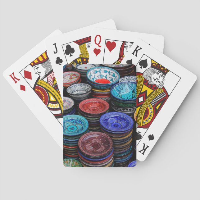 marokkanische Teller auf dem Markt Spielkarten (Rückseite)