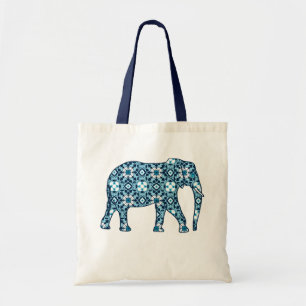 marokkanische Tile Elephant, Kobalt, Marine & Ligh Tragetasche