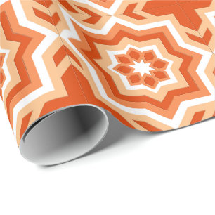 marokkanische Tile, Mandarin Orange und Light Oran Geschenkpapier