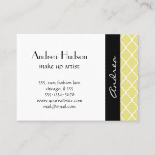 marokkanische Trellis, Latticework - Gelb-Weiß Visitenkarte