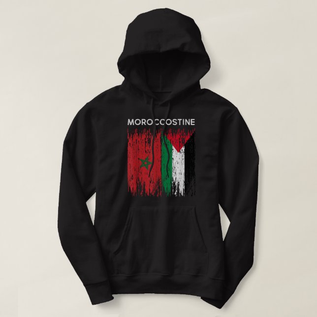 Marokkanische und palästinensische Flagge Marokko  Hoodie (Design vorne)