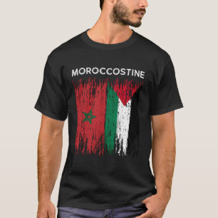 Marokkanische und palästinensische Flagge Marokko  T-Shirt