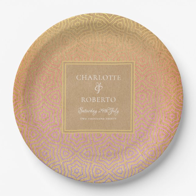 marokkanische Wüstenhochzeit Pappteller (Vorderseite)