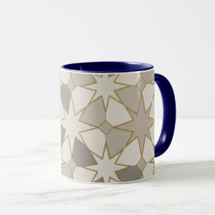Marokkanische Zellige-Geometrie-Muster-Tasse Tasse