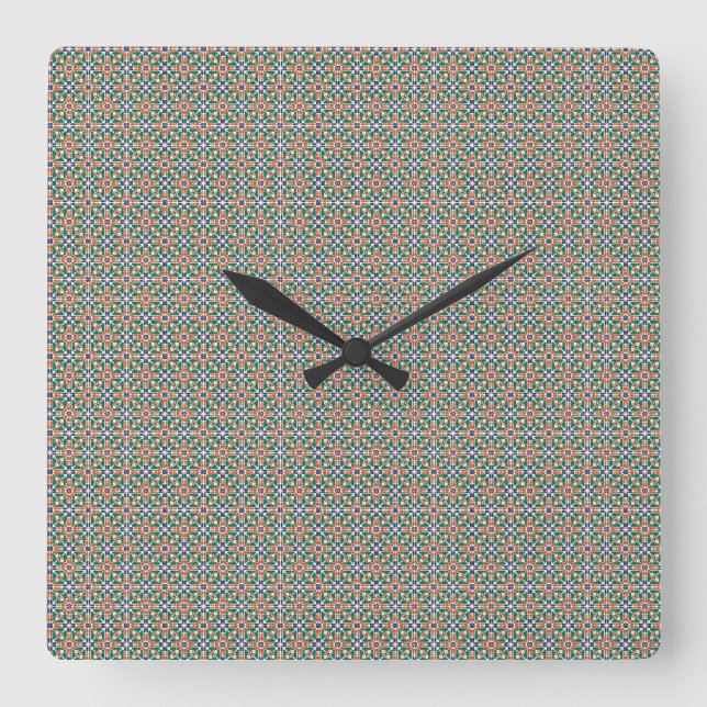 Marokkanische Zellige-Muster verzierte Wanduhr (Vorderseite)