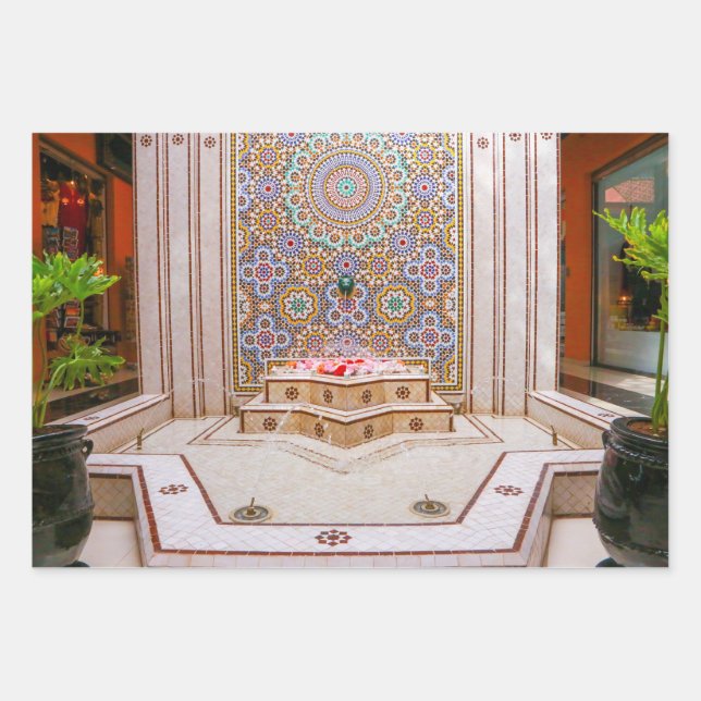 marokkanische Zellijs, Mosaikfliesen Geschenkpapier Set (Vorderseite)