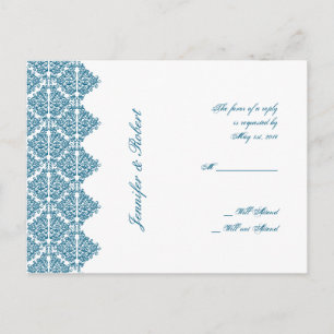 Marokkanischer Blue Damask UAWG Postcard Einladungspostkarte