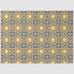 marokkanischer Fliesenboden in Blues und gelb deco Seidenpapier