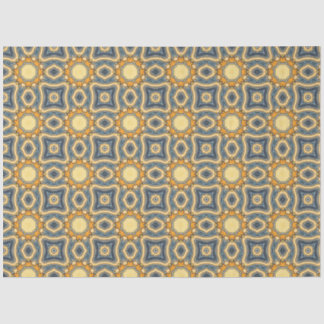 marokkanischer Fliesenboden in Blues und gelb deco Seidenpapier