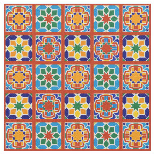Marokkanischer Fliesenmuster-Stoff Quilting Nähen Stoff