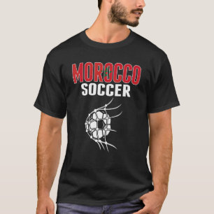 Marokkanischer Fußball im Netz Marokkanische Fuß T-Shirt