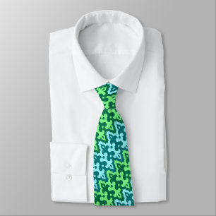 marokkanischer Ikat Damask, Türkis & Jade Green Krawatte