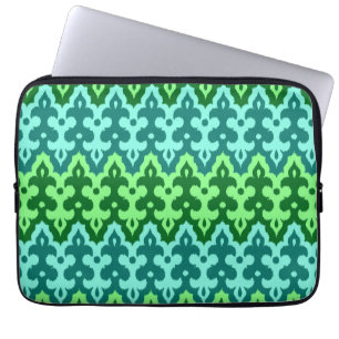 marokkanischer Ikat Damask, Türkis & Jade Green Laptopschutzhülle