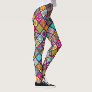 Marokkanischer Mandala mit bunten ethnischen Stile Leggings