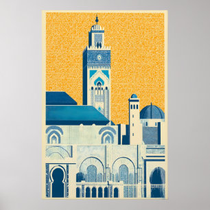 Marokkanischer Moscheen-Kunst Druck Islamische Geo Poster