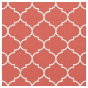 Marokkanischer Quatrefoil Fiesta Rot & Weiß Stoff
