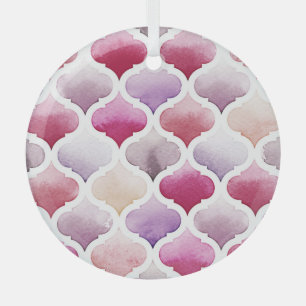 Marokkanischer Rug: Watercolor Tanger Muster. Ornament Aus Glas