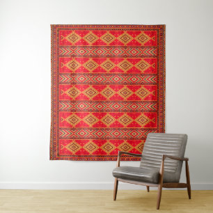 Marokkanischer Sonnenaufgang: Geometric Boho Elega Wandteppich