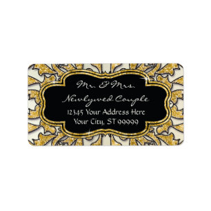 Marokkanischer Strudel-Rolle-GoldGlitzer-elegante Adressaufkleber